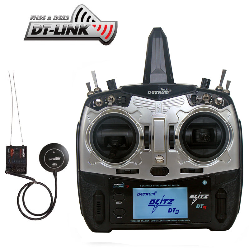 Detrum Blitz-DT9 9CH Smart Programming/Telemetry Transmitter Set Black (TX+SR86A-G)