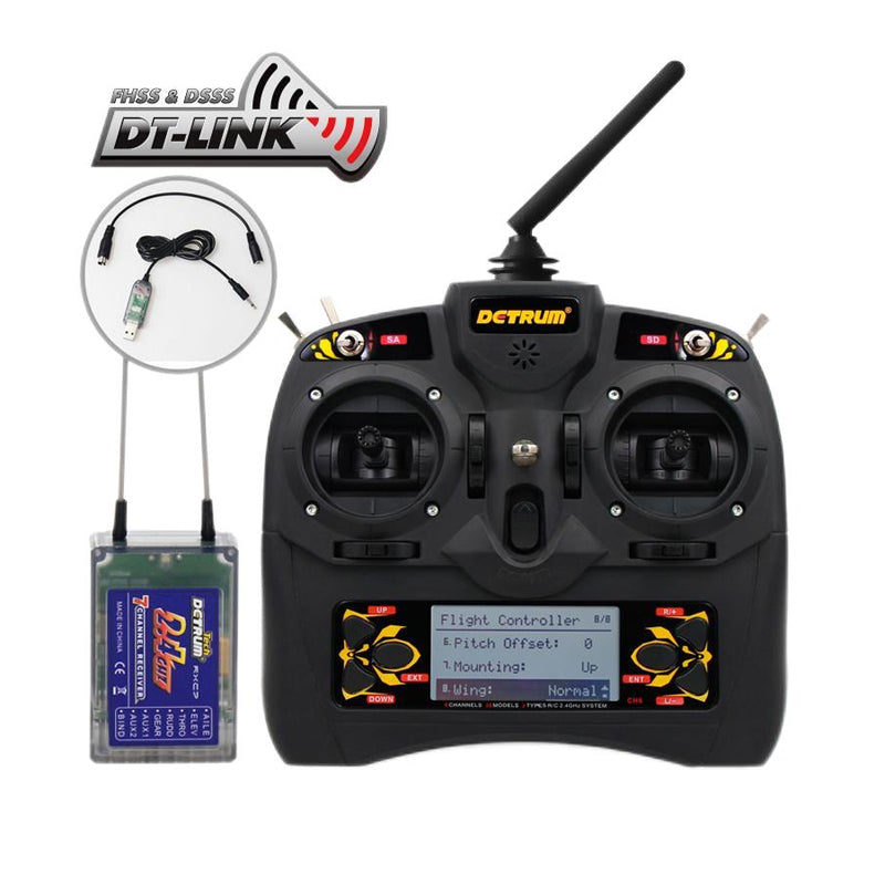 Detrum GAVIN-6C 6-CH 2.4Ghz Digital Transmitter Set (TX+RXC7+USB Simulator Cable) - DTM-T002