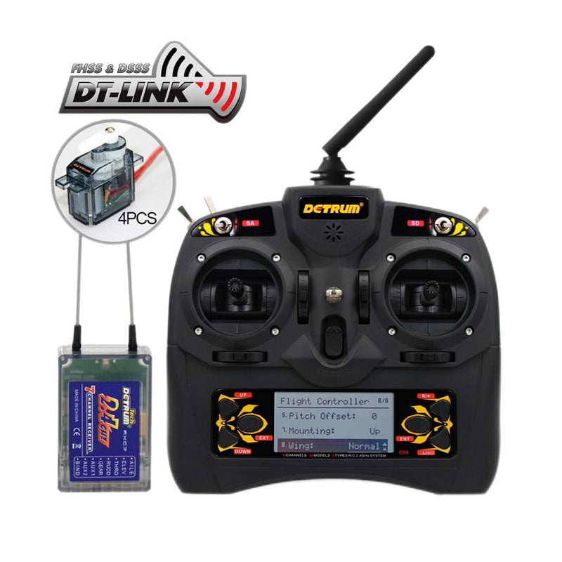 Detrum GAVIN-6C 6CH 2.4Ghz Digital Transmitter Set (TX+RXC7+4pcs 9g Servos) - DTM-T003