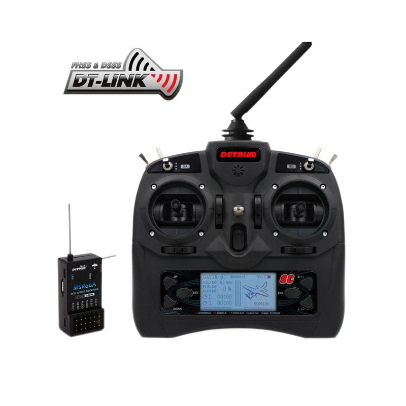 Detrum-GAVIN-8C-8CH-2.4Ghz-Transmitter-w-iStone-MSR66A-Stabilizer-Mini-Receiver