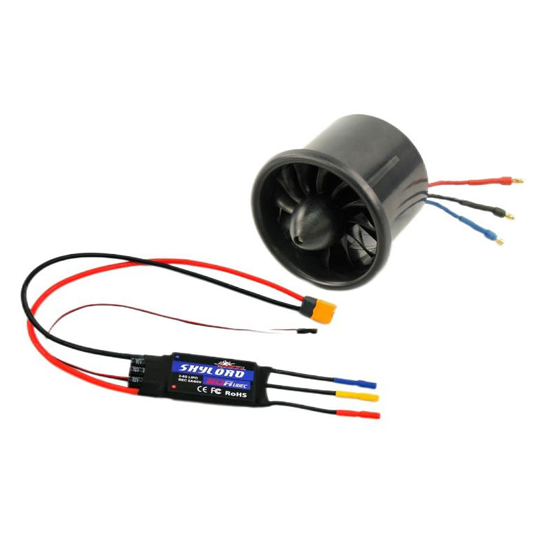 Dynam 64mm 12-Blade 4S EDF Power System w/ TC-2827-2600KV Outrunner Brushless Motor & 80A ESC XT60