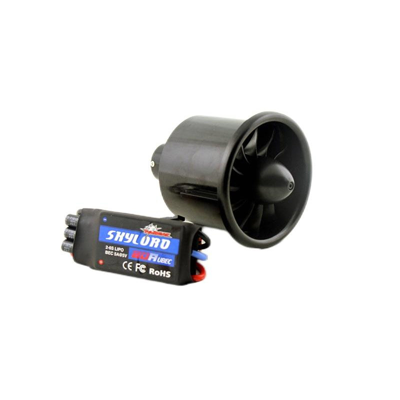 Dynam 70mm 12-Blade 6S EDF Power System w/ TC-2860-2200KV Inrunner Brushless Motor & 80A ESC XT60 DY-1057