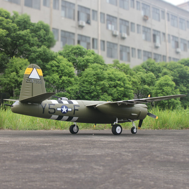 Dynam-B26-Marauder-Green-4S-Twin-Engine-RC-Warbird-Plane-1500mm-Wingspan-Flaps-PNP-BNF-RTF-8C-DY8972GN