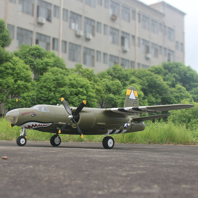 Dynam-B26-Marauder-Green-4S-Twin-Engine-RC-Warbird-Plane-1500mm-Wingspan-Flaps-PNP-BNF-RTF-8C-DY8972GN