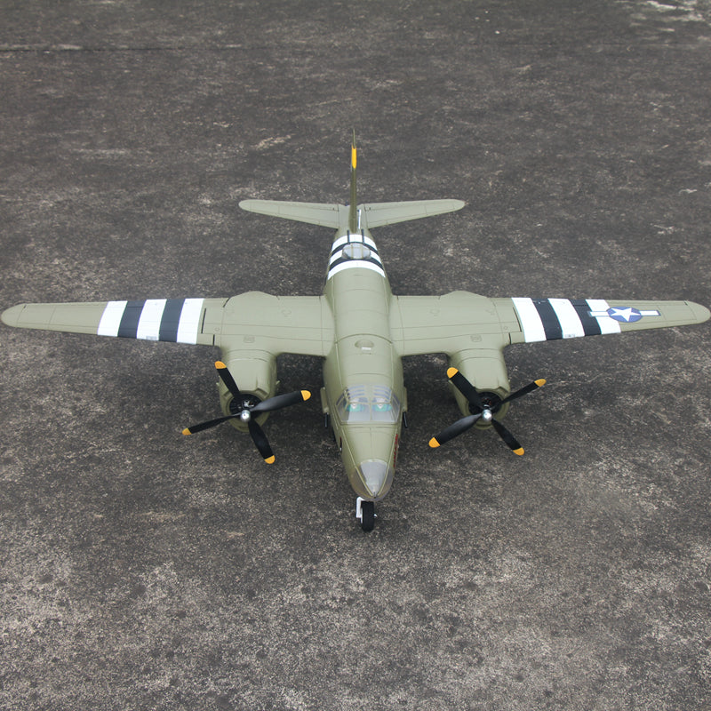 Dynam-B26-Marauder-Green-4S-Twin-Engine-RC-Warbird-Plane-1500mm-Wingspan-Flaps-PNP-BNF-RTF-8C-DY8972GN