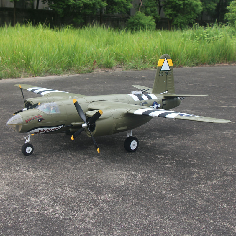 Dynam-B26-Marauder-Green-4S-Twin-Engine-RC-Warbird-Plane-1500mm-Wingspan-Flaps-PNP-BNF-RTF-8C-DY8972GN