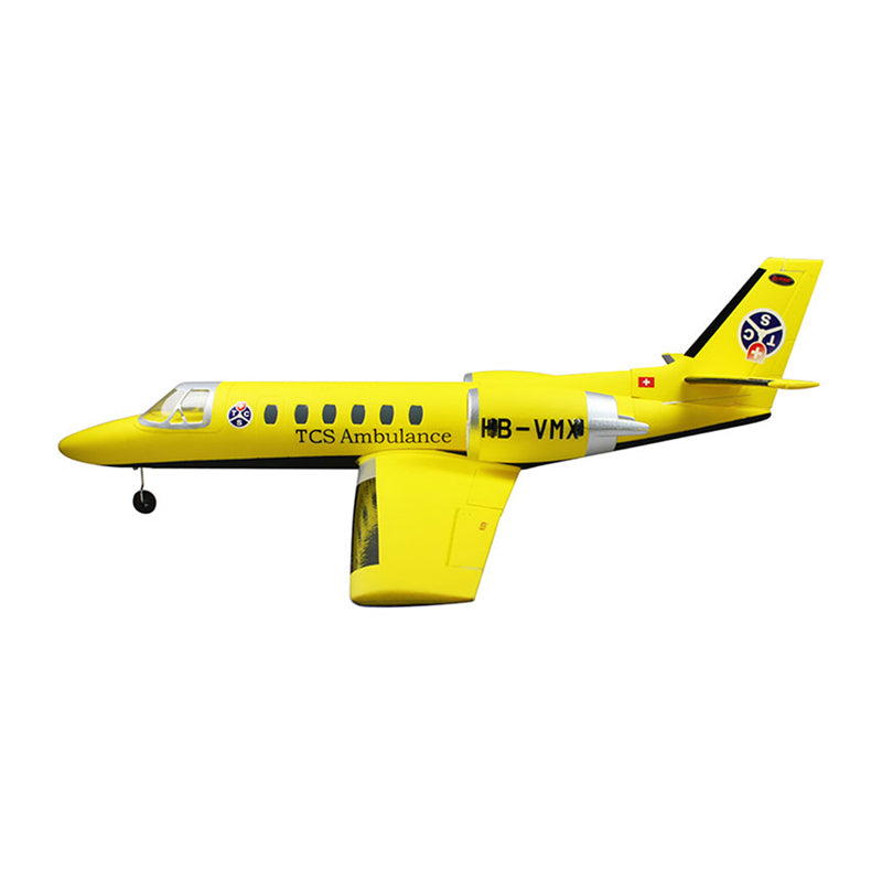 Dynam Cessna 550 Turbo Jet V2 Yellow Twin 64mm EDF Jet RC Plane PNP/BNF/RTF - DY8937YL