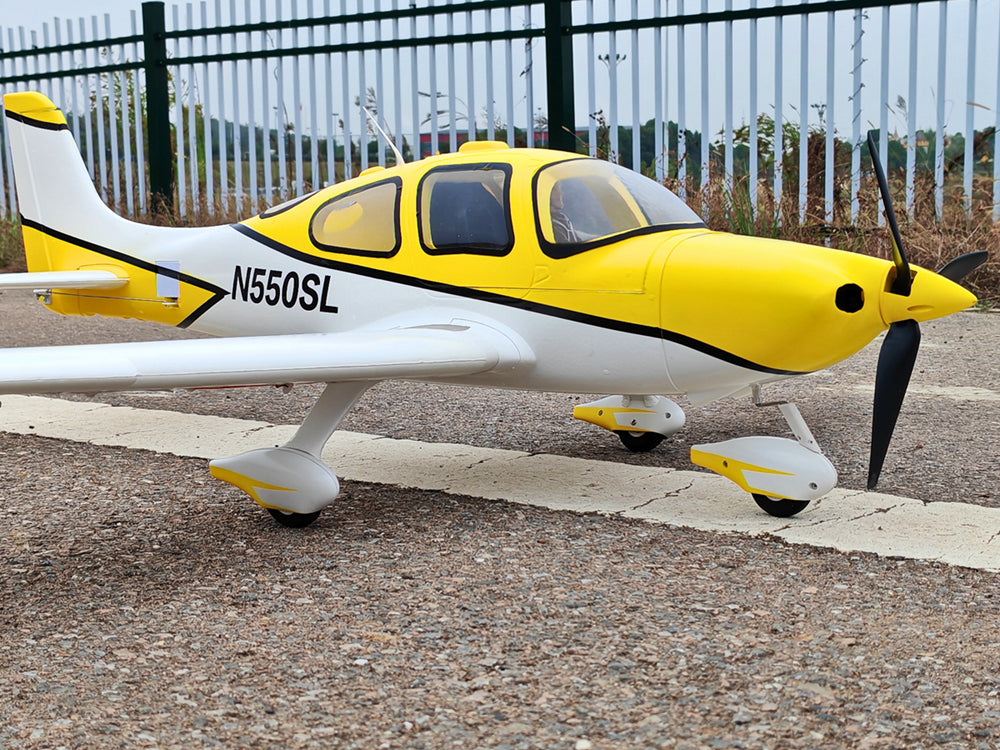 Dynam Cirrus SR22 V3 Trainer 4S Yellow RC Scale Airplane 1.4m Wingspan PNP BNF RTF DY8936YL