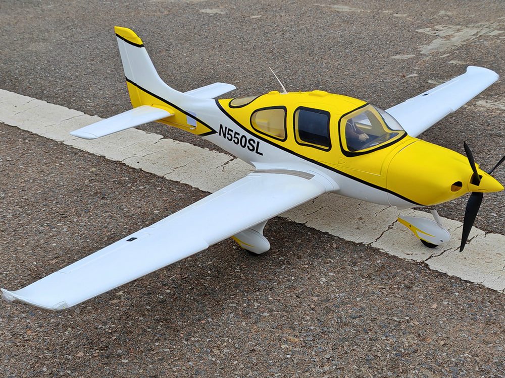 Dynam Cirrus SR22 V3 Trainer 4S Yellow RC Scale Airplane 1.4m Wingspan PNP BNF RTF DY8936YL