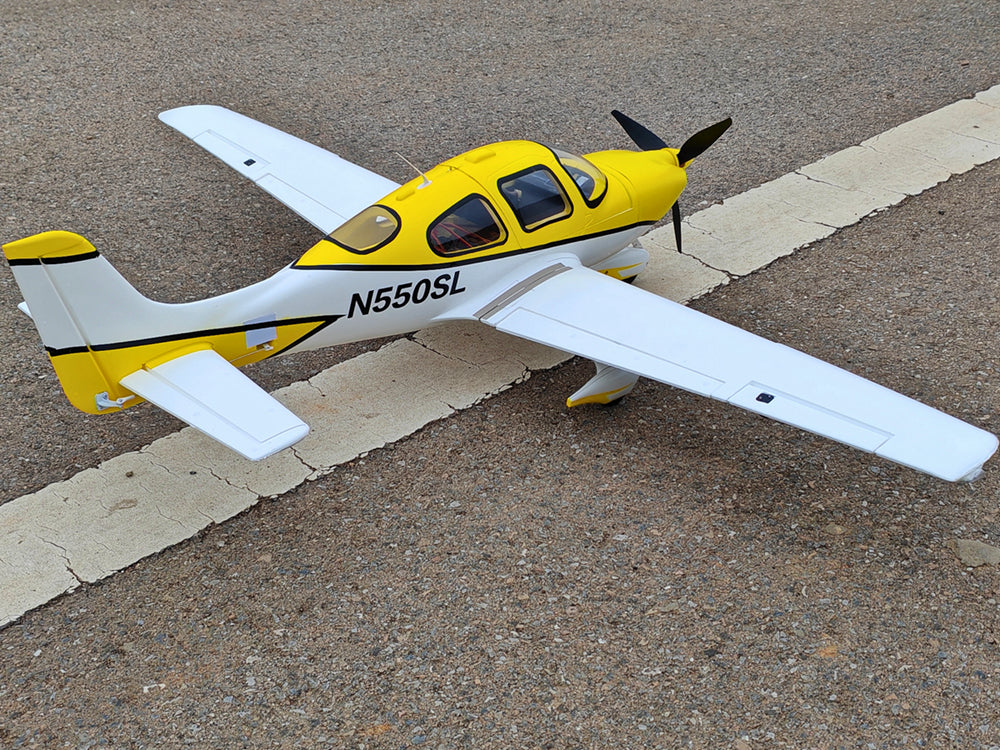 Dynam Cirrus SR22 V3 Trainer 4S Yellow RC Scale Airplane 1.4m Wingspan PNP BNF RTF DY8936YL