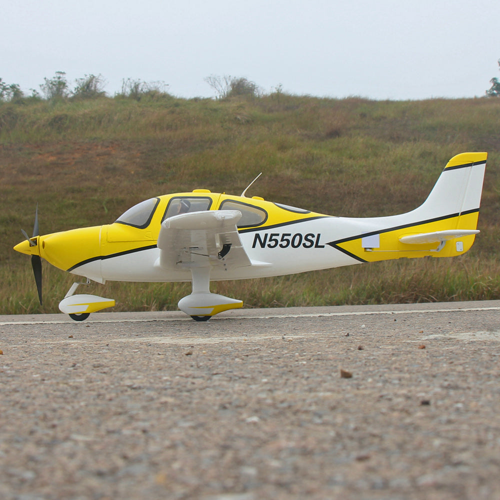 Dynam Cirrus SR22 V3 Trainer 4S Yellow RC Scale Airplane 1.4m Wingspan PNP BNF RTF DY8936YL