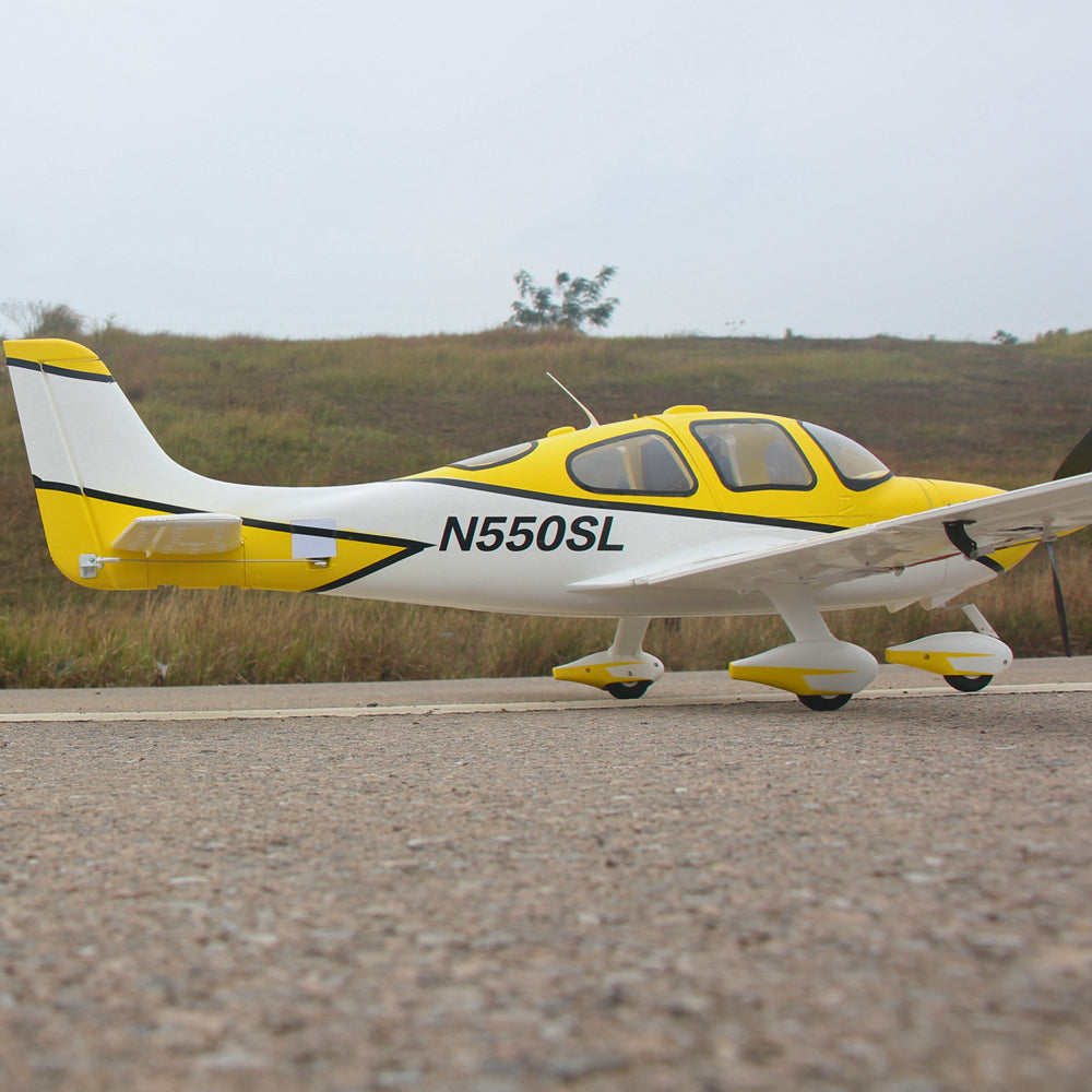 Dynam Cirrus SR22 V3 Trainer 4S Yellow RC Scale Airplane 1.4m Wingspan PNP BNF RTF DY8936YL