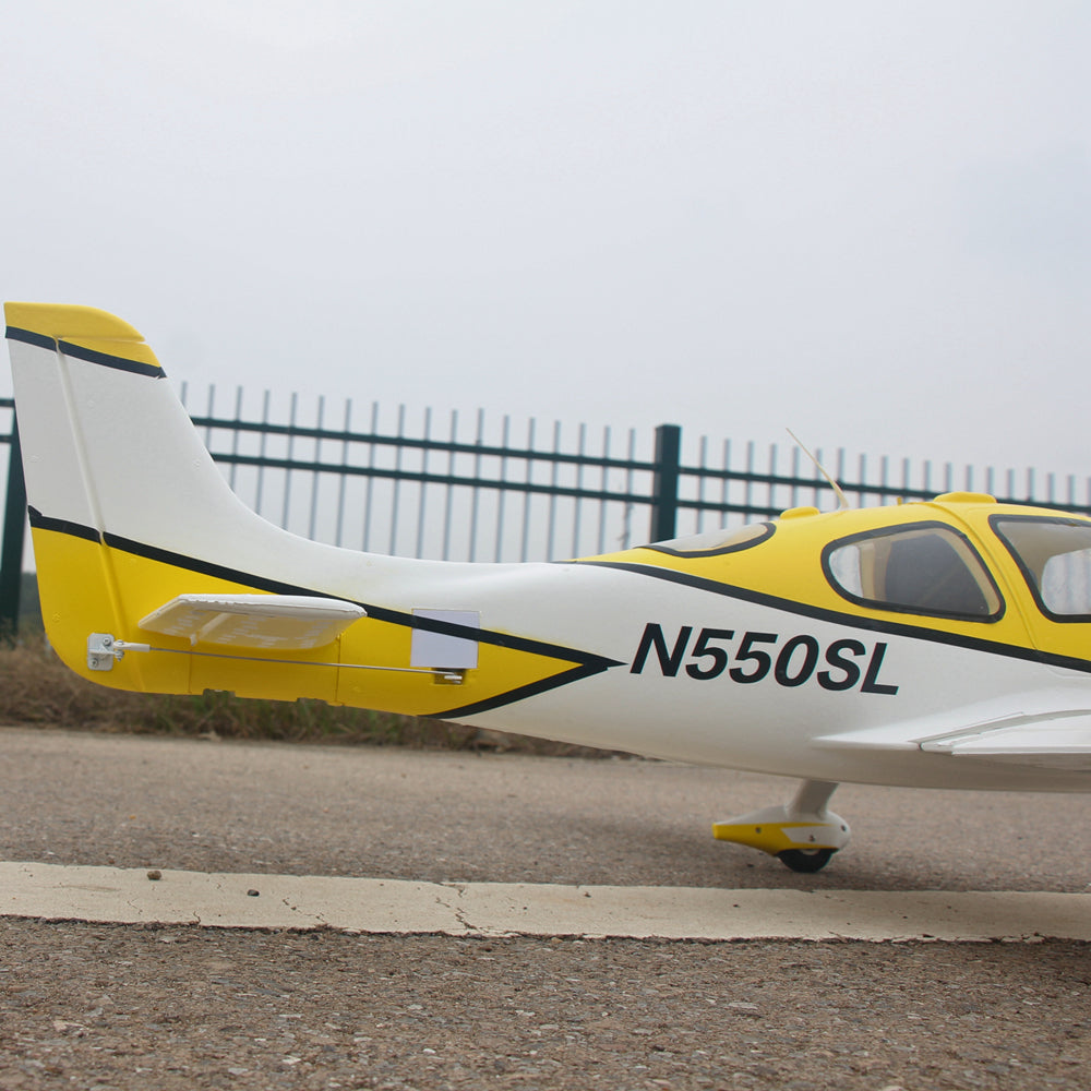 Dynam Cirrus SR22 V3 Trainer 4S Yellow RC Scale Airplane 1.4m Wingspan PNP BNF RTF DY8936YL