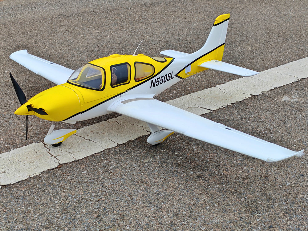 Dynam Cirrus SR22 V3 Trainer 4S Yellow RC Scale Airplane 1.4m Wingspan PNP BNF RTF DY8936YL