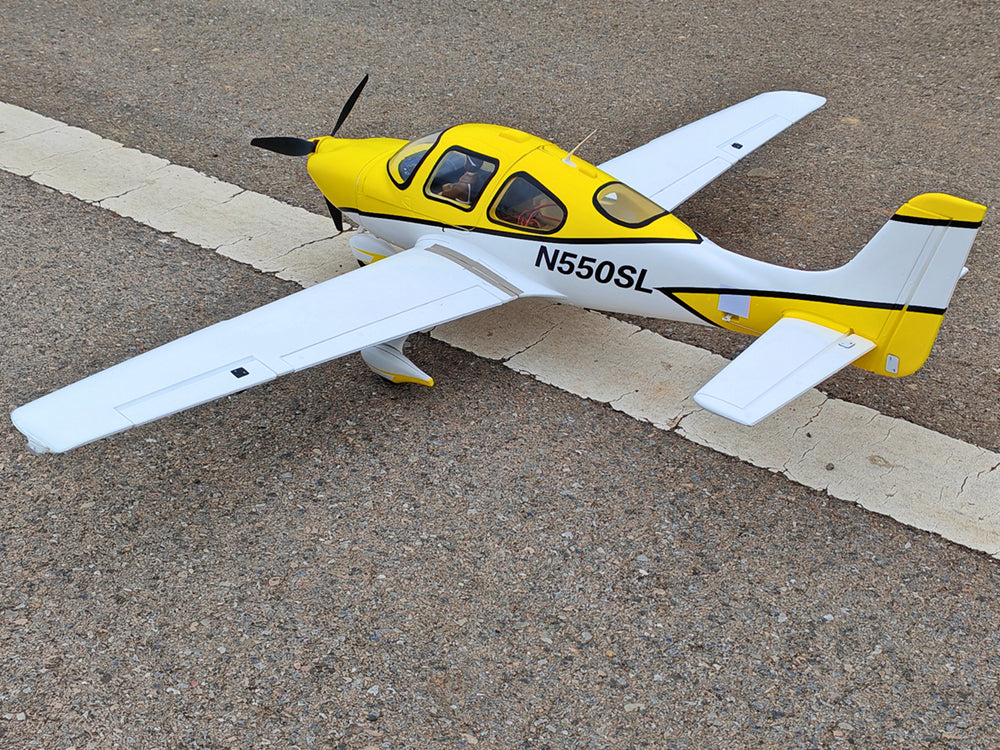 Dynam Cirrus SR22 V3 Trainer 4S Yellow RC Scale Airplane 1.4m Wingspan PNP BNF RTF DY8936YL