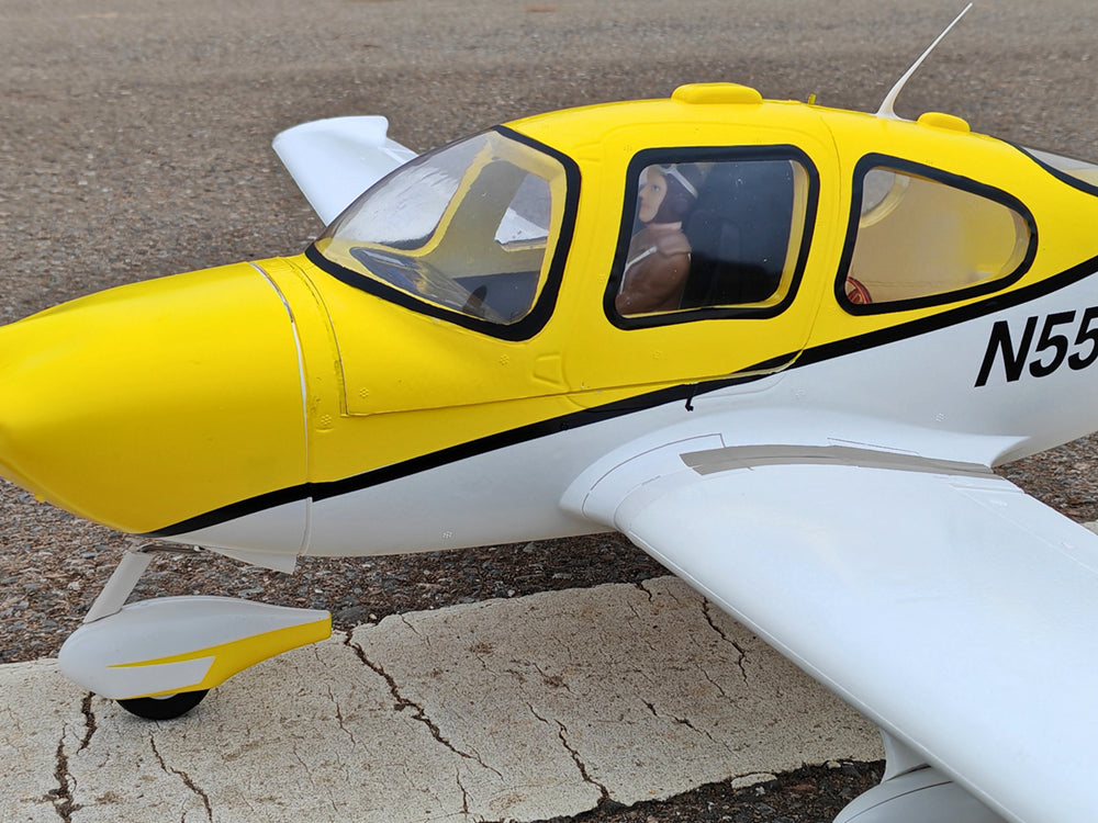 Dynam Cirrus SR22 V3 Trainer 4S Yellow RC Scale Airplane 1.4m Wingspan PNP BNF RTF DY8936YL