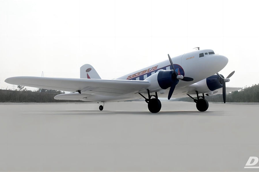 Dynam DC-3 Skybus White RC Warbird Plane 1470mm 58inch Wingspan PNP/BNF/RTF - DY8931WT