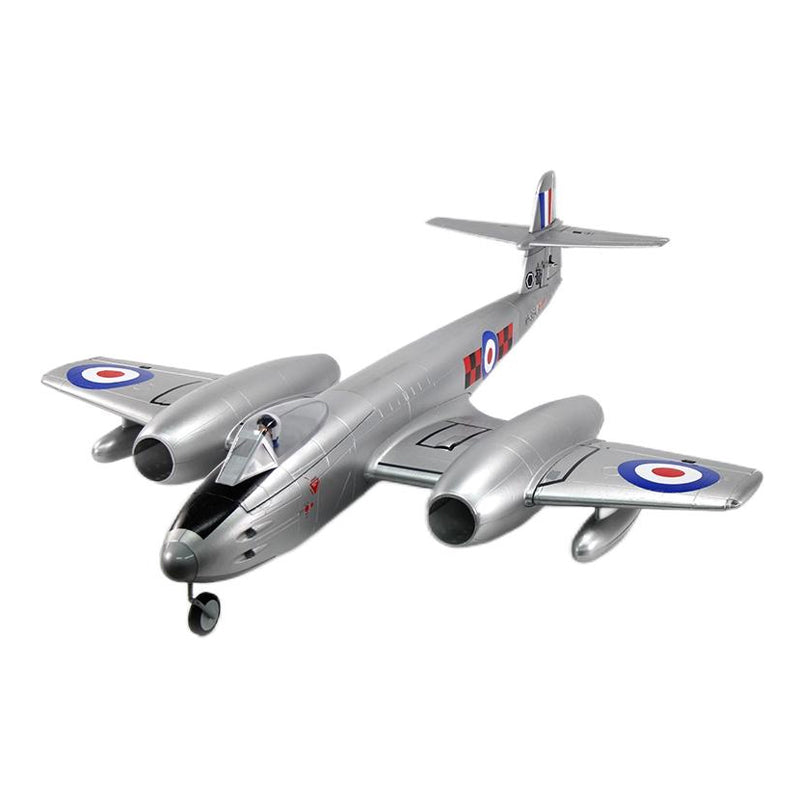 Dynam Gloster Meteor F8 V2 Silver 6S Twin 70mm EDF RC Jet PNP/BNF/RTF - DY8974SV