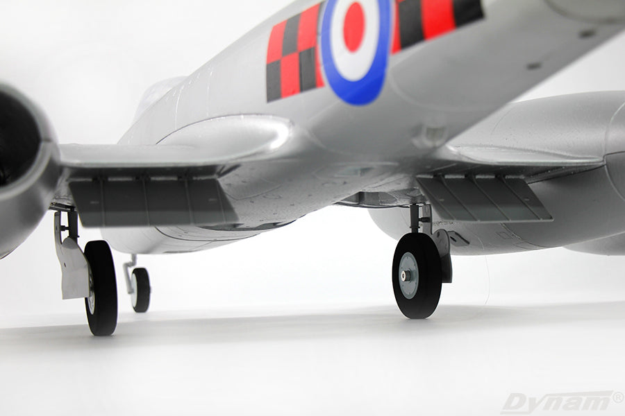 Dynam Gloster Meteor F8 V2 Silver 6S Twin 70mm EDF RC Jet PNP/BNF/RTF - DY8974SV