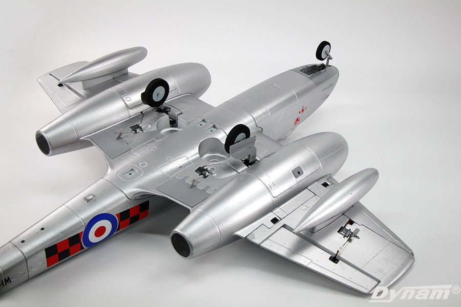 Dynam Gloster Meteor F8 V2 Silver 6S Twin 70mm EDF RC Jet PNP/BNF/RTF - DY8974SV