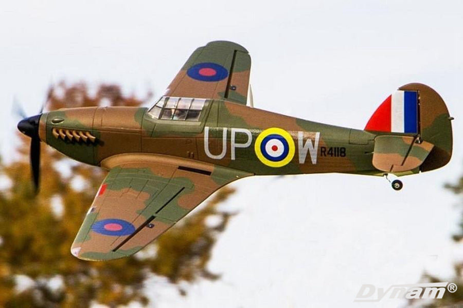 Dynam Hawker Hurricane V2 Radio Controlled Warbird Airplane 1250mm 49inch Wingspan - PNP/BNF/RTF - DY8966V2