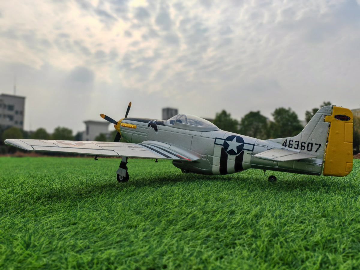 Dynam P-51 Mustang V2 Silver Radio Controlled Warbird Plane 1200mm Wingspan PNP BNF RTF DY8939SV