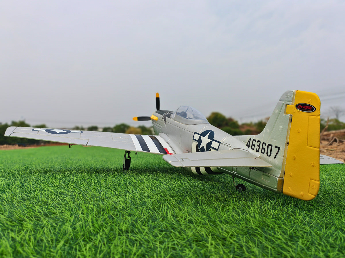 Dynam P-51 Mustang V2 Silver Radio Controlled Warbird Plane 1200mm Wingspan PNP BNF RTF DY8939SV