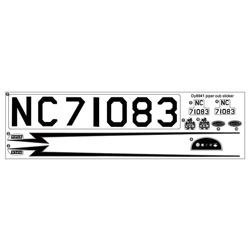 Dynam Piper J3 Cub Decal