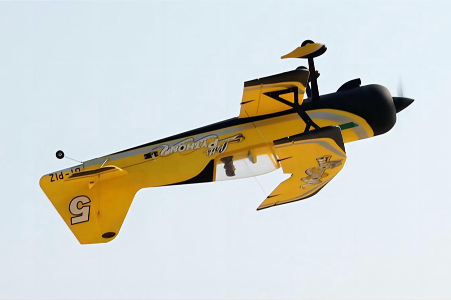 Dynam Pitts Python Model 12 Yellow RC Aerobatic Biplane 1067mm 42inch Wingspan PNP/BNF/RTF - DY8947YL