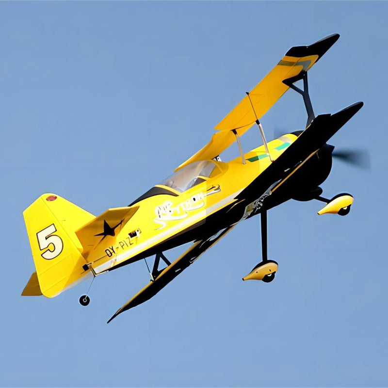 Dynam Pitts Python Model 12 Yellow RC Aerobatic Biplane 1067mm 42inch Wingspan PNP/BNF/RTF - DY8947YL