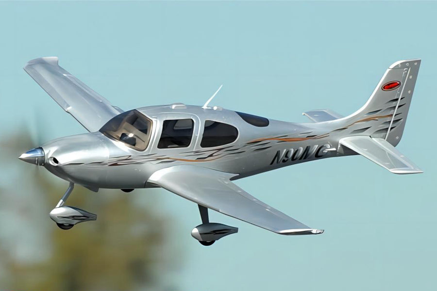 Dynam SR22 V2 Trainer Silver RC Scale Plane 1400mm 55inch Wingspan PNP/BNF/RTF - DY8936SV