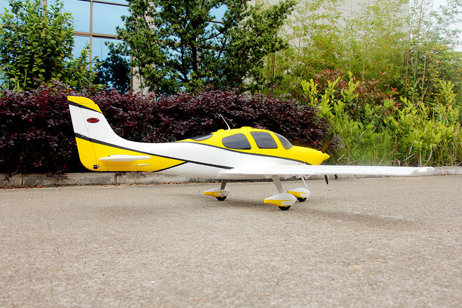 Dynam SR22 V2 Trainer Yellow RC Scale Plane 1400mm 55inch Wingspan PNP/BNF/RTF - DY8936YL