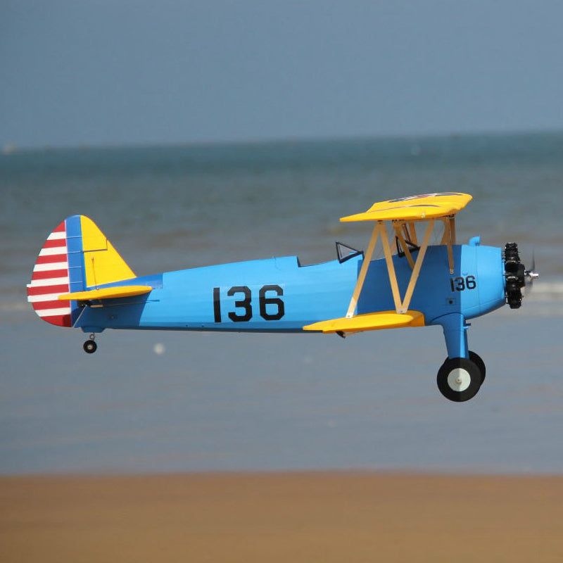 Dynam Stearman PT-17 Blue 4S RC Biplane 1300mm 51inch Wingspan PNP/BNF/RTF - DY8977BL