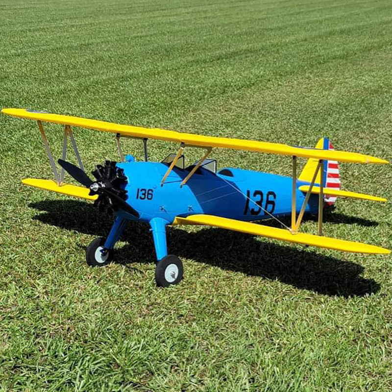 Dynam Stearman PT-17 Blue 4S RC Biplane 1300mm 51inch Wingspan PNP/BNF/RTF - DY8977BL