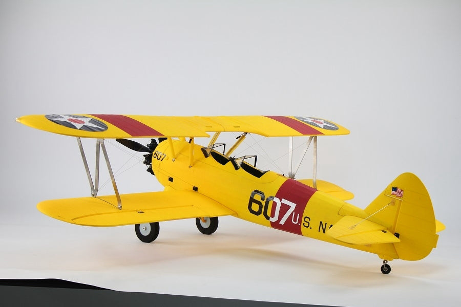 Dynam Stearman PT-17 Yellow 4S RC Biplane 1300mm 51inch Wingspan PNP/BNF/RTF - DY8977YL