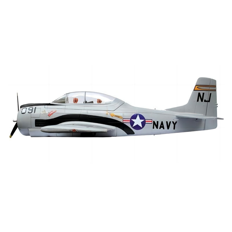 Dynam T28 Trojan V2 Grey RC Warbird Plane 1270mm 50inch Wingspan PNP/BNF/RTF - DY8940GY