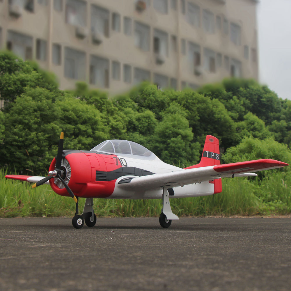 Dynam-T-28-Trojan-V2-Red-4S-Radio-Controlled-Warbird-Airplane-1300mm-Wingspan-Flaps-PNP-BNF-RTF-8C-DY8940RD