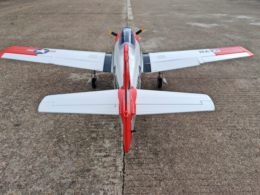 Dynam-T-28-Trojan-V2-Red-4S-Radio-Controlled-Warbird-Airplane-1300mm-Wingspan-Flaps-PNP-BNF-RTF-8C-DY8940RD