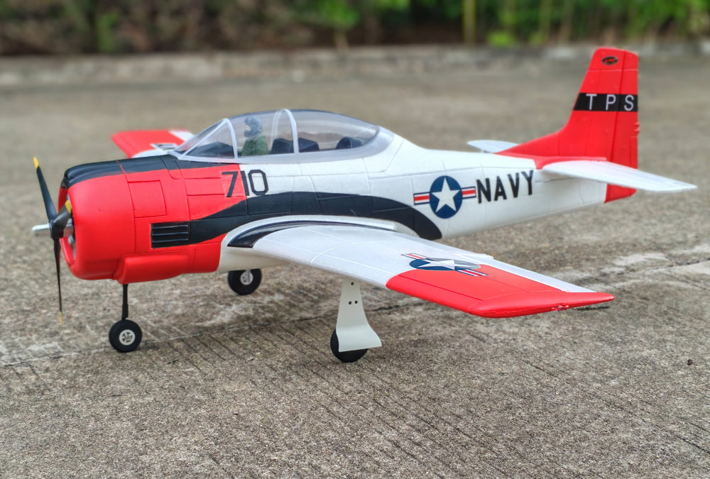 Dynam-T-28-Trojan-V2-Red-4S-Radio-Controlled-Warbird-Airplane-1300mm-Wingspan-Flaps-PNP-BNF-RTF-8C-DY8940RD