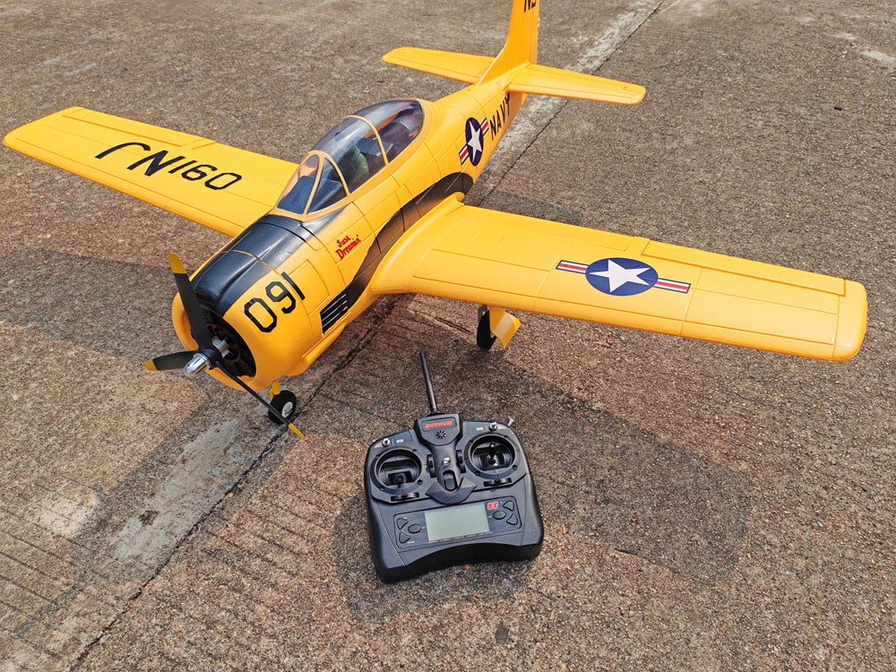 Dynam-T-28-Trojan-V2-Yellow-4S-Radio-Controlled-Warbird-Airplane-1270mm--Wingspan-Flaps-PNP-BNF-RTF-8C-DY8940YL