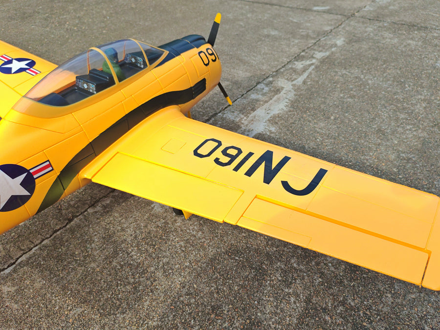 Dynam T-28 Trojan V2 Yellow 4S Radio Controlled Warbird Airplane 1270mm 50" Wingspan w/ Flaps - PNP/BNF/RTF-8C - DY8940YL