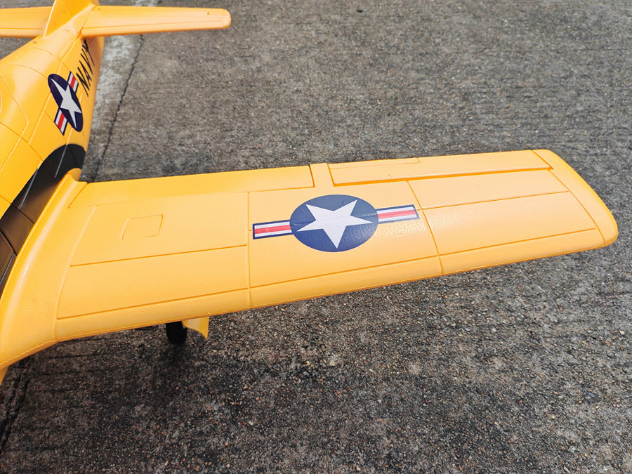 Dynam-T-28-Trojan-V2-Yellow-4S-Radio-Controlled-Warbird-Airplane-1270mm--Wingspan-Flaps-PNP-BNF-RTF-8C-DY8940YL