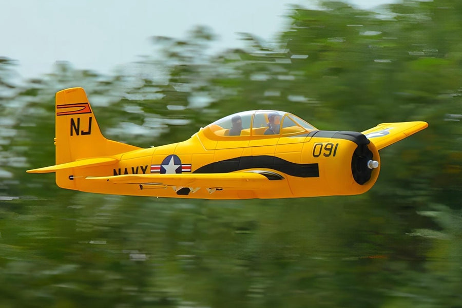 Dynam T28 Trojan V2 Yellow RC Warbird Plane 1270mm 50inch Wingspan PNP/BNF/RTF - DY8940YL