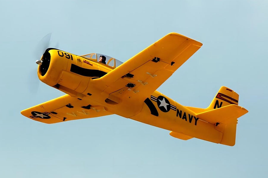 Dynam T28 Trojan V2 Yellow RC Warbird Plane 1270mm 50inch Wingspan PNP/BNF/RTF - DY8940YL