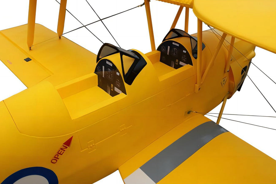 Dynam Tiger Moth V2 Yellow RC Biplane 1270mm 50inch Wingspan PNP/BNF/RTF - DY8958YL