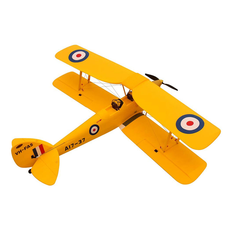 Dynam Tiger Moth V2 Yellow RC Biplane 1270mm 50inch Wingspan PNP/BNF/RTF - DY8958YL