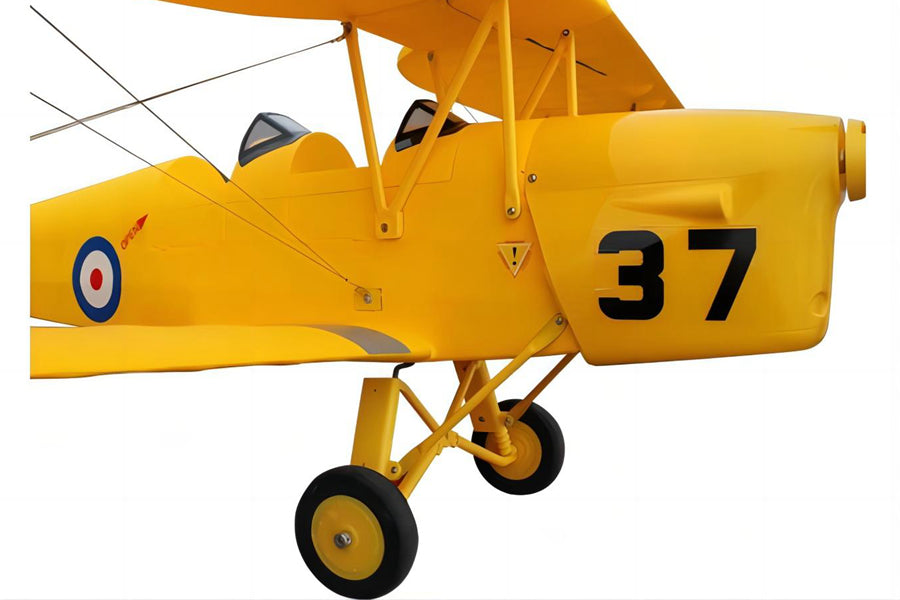 Dynam Tiger Moth V2 Yellow RC Biplane 1270mm 50inch Wingspan PNP/BNF/RTF - DY8958YL