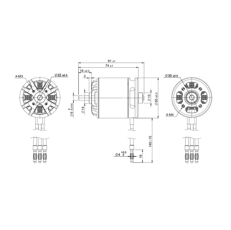 TomCat G60 5030-420KV Outrunner Brushless Motor (60 Glow) Drawing