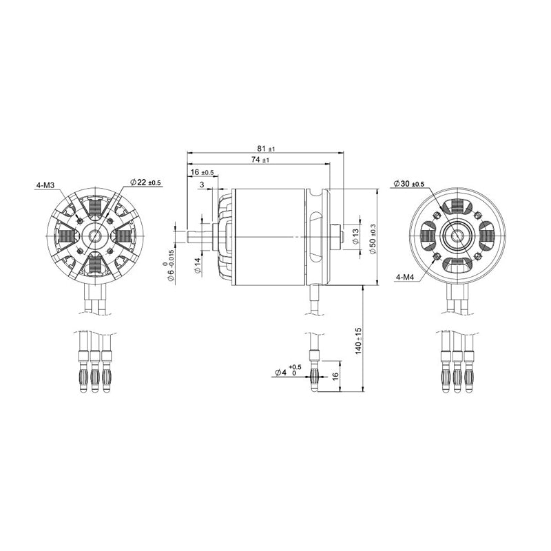 TomCat G601 5030-400KV Outrunner Brushless Motor (60 Glow) Drawing